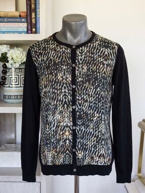 CHAUS Abstract Print Cardigan